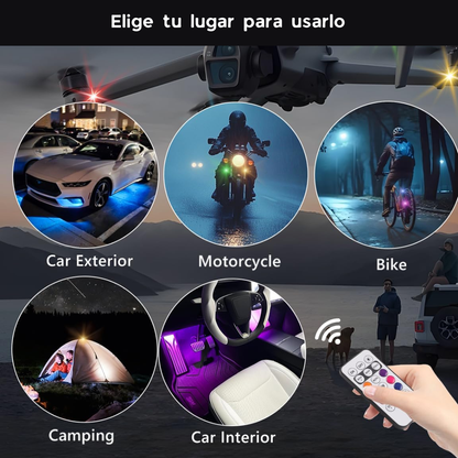 Luces LED de Colores para Coche, Moto y Patinete