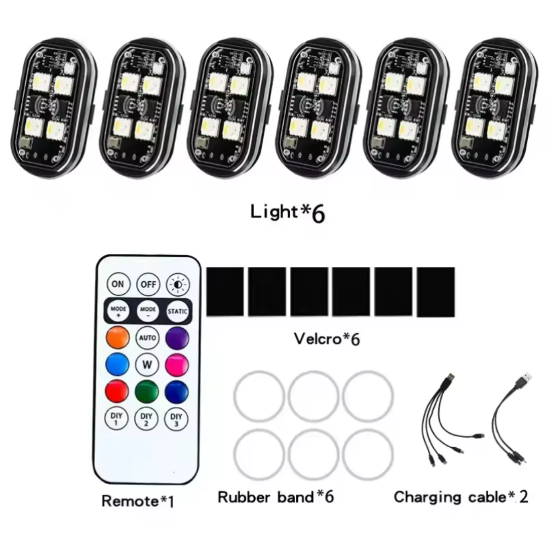 Luces LED de Colores para Coche, Moto y Patinete