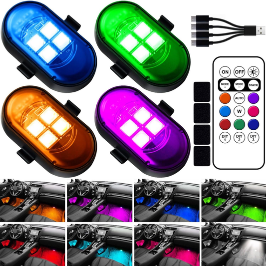 Luces LED de Colores para Coche, Moto y Patinete